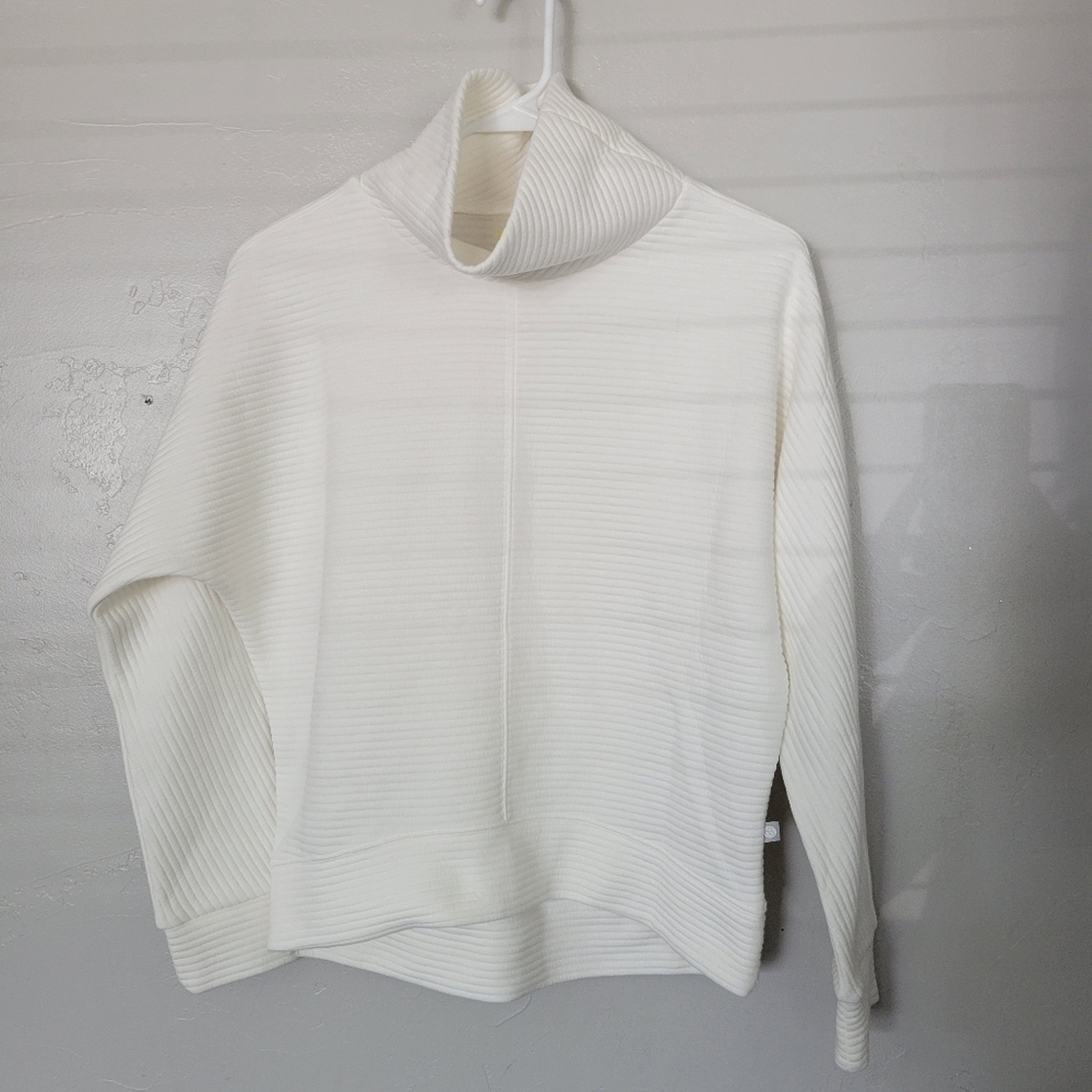 Zella NWT Girls XL 14/16 Ivory Cloud White Ribbed Long Sleeve Sweater Cowl Neck